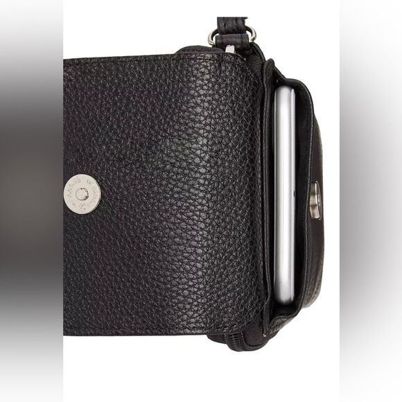 Gianni Bernini Black Genuine Leather Softy Tech Crossbody Wallet - Picture 10 of 12